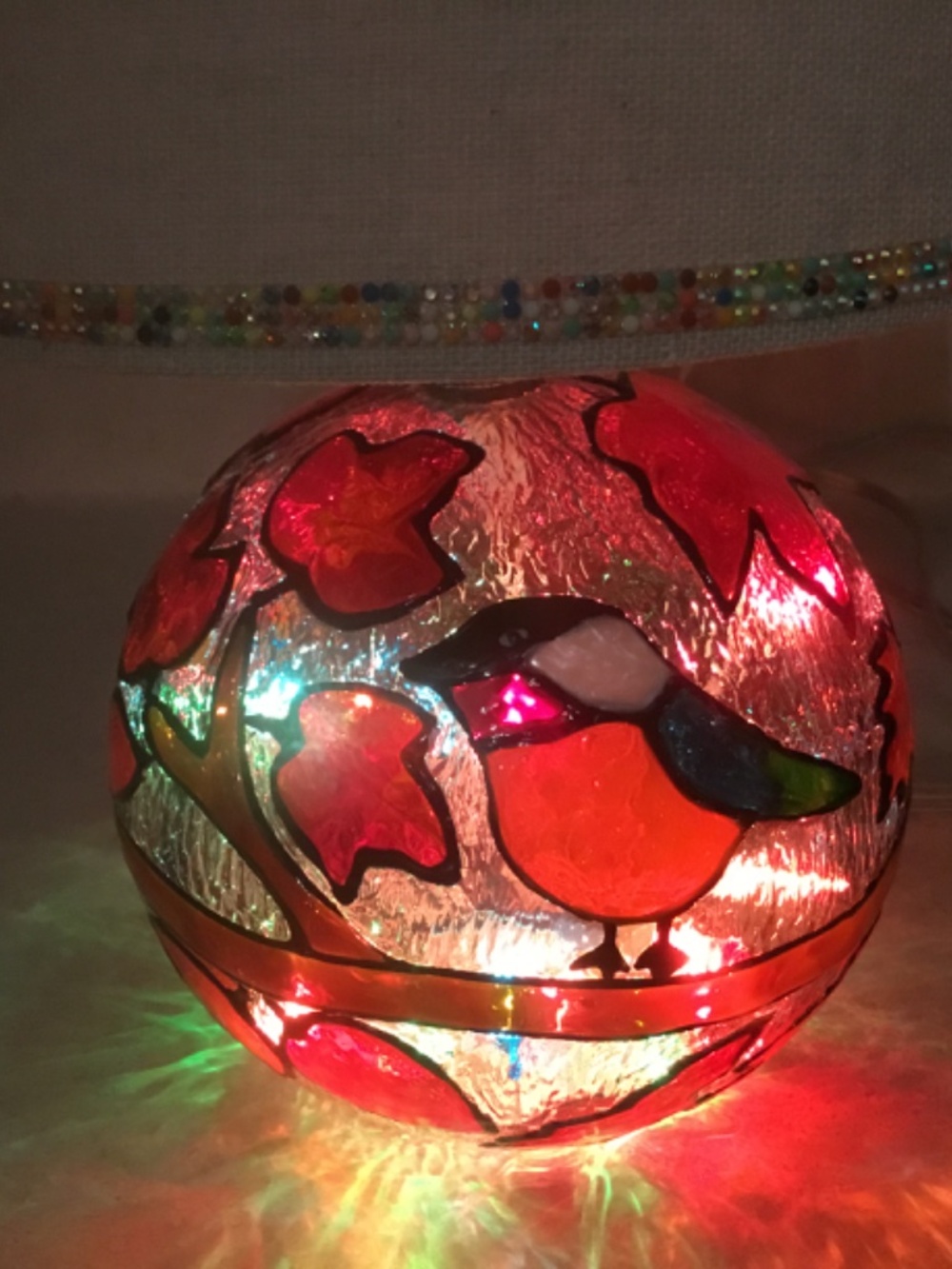 New, HandPainted Stained glass lamp - Picture 6 of 8